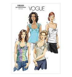8251 EZ VOGUE KNIT STRAPPY RUCH/ TUCK TOPS PATTERN 4-8, 10-14 UNCUT